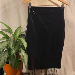 LATEX high-waisted pencil skirt bandage black
